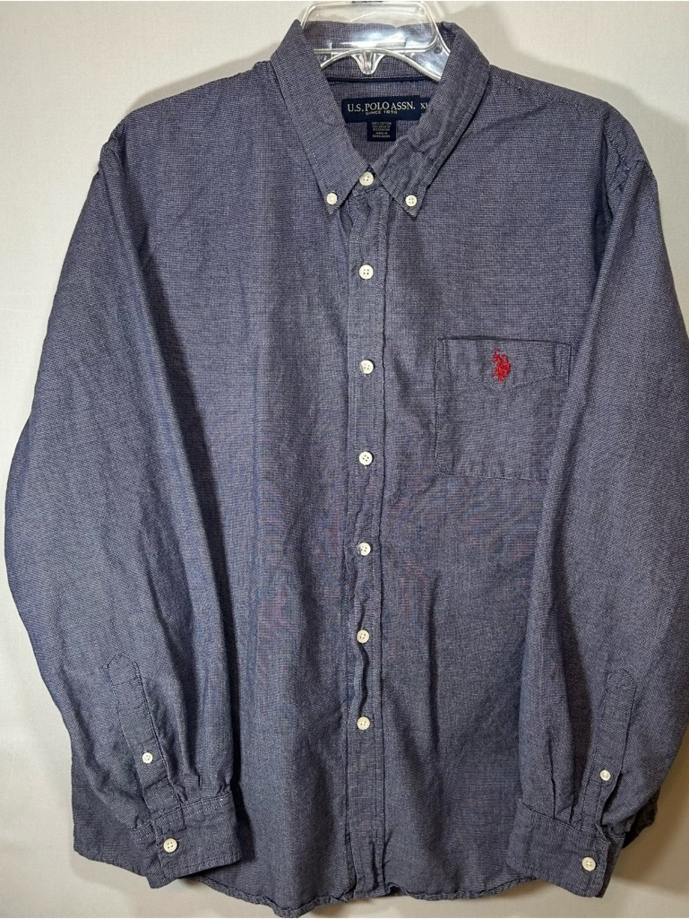 U.S. POLO ASSN. Button Down Long Sleeve  Shirt Size XL Navy Blue